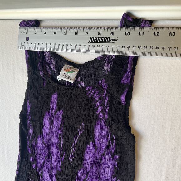 Unity Trading Women Dress ONE SIZE FITS ALL Purple Floral Sundress Hawaiian - Picture 3 of 8